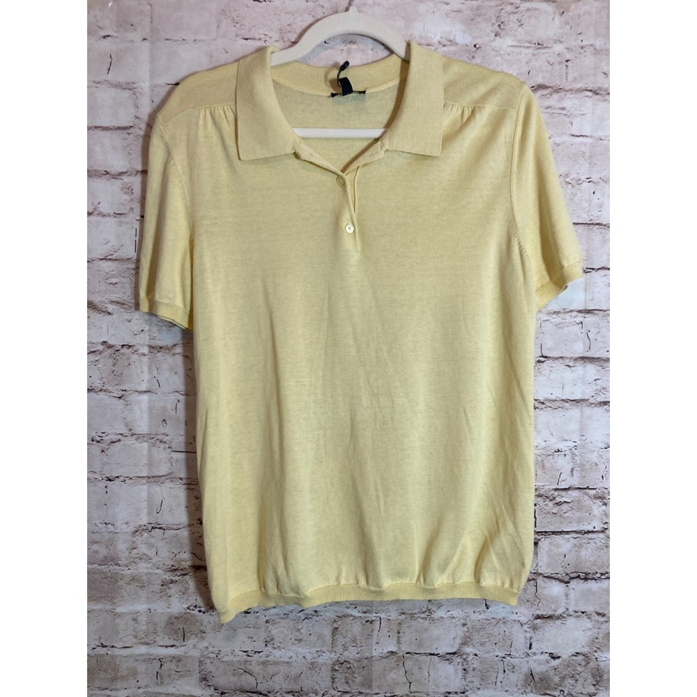 Talbots Yellow SILK Short Sleeve Polo Tunic